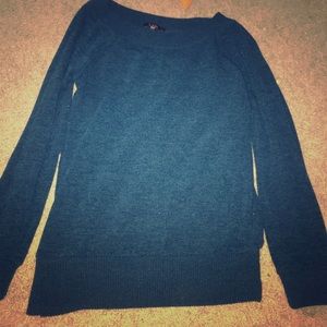 Forever 21 Deep Green Slight Scoop Neck Sweater